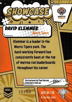 2024 NRL Traders Titanium - Showcase Caricatures Gold #SCC18 David Klemmer Back